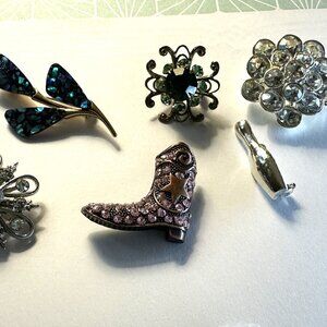 Vintage Brooches Mix lot in great condition Cluster flower Crystals*